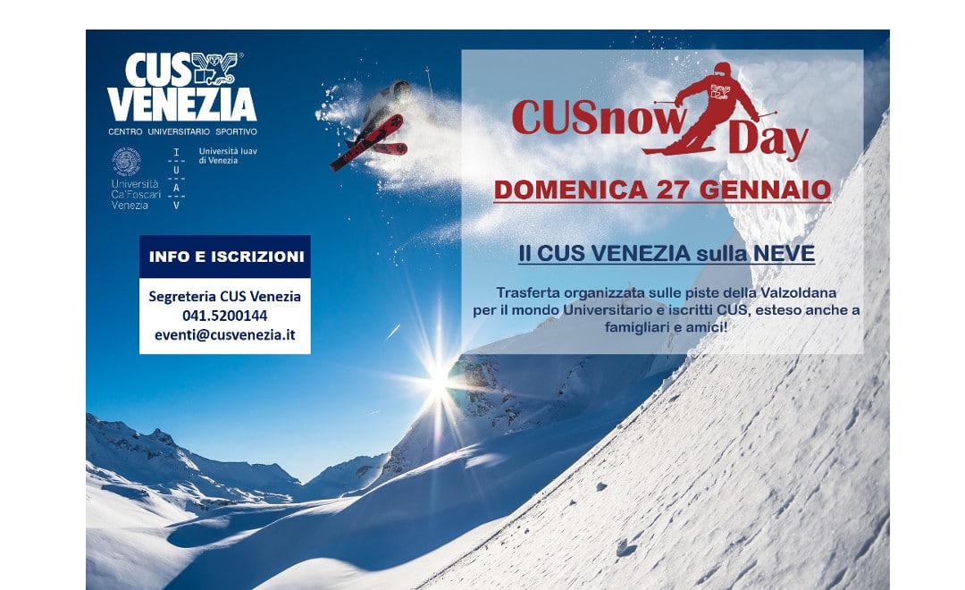 Iscriviti al CUSnowDay: trasferta organizzata sulle piste sciistiche della Valzoldana