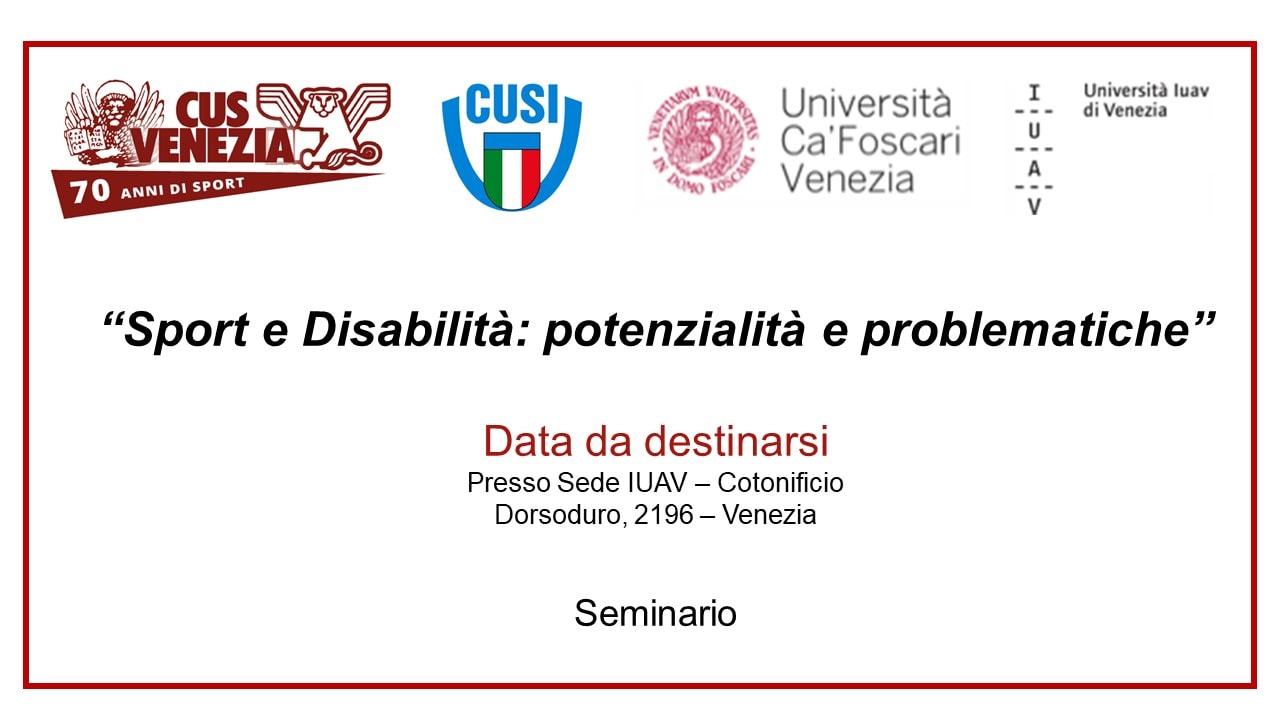 Rinviato il Seminario “Sport e Disabilità”