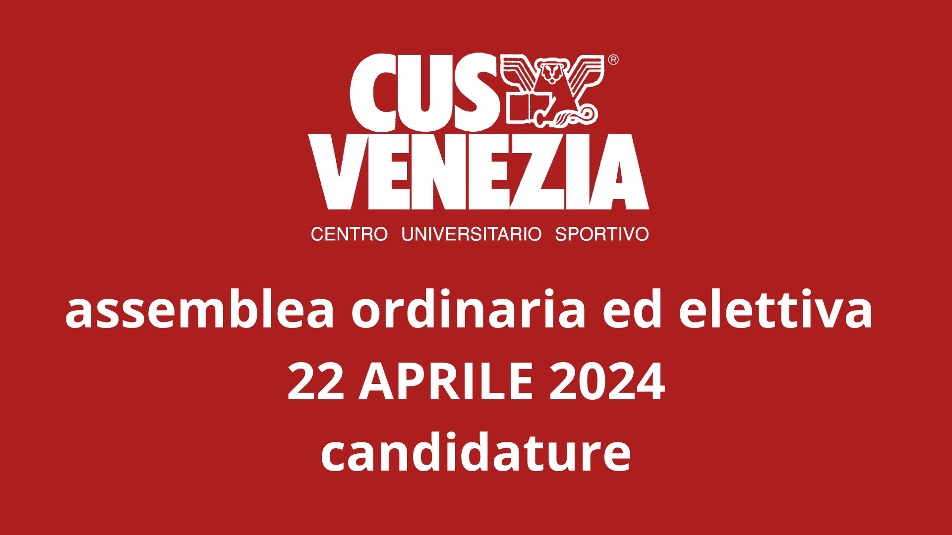 Assemblea CUS Venezia – candidature