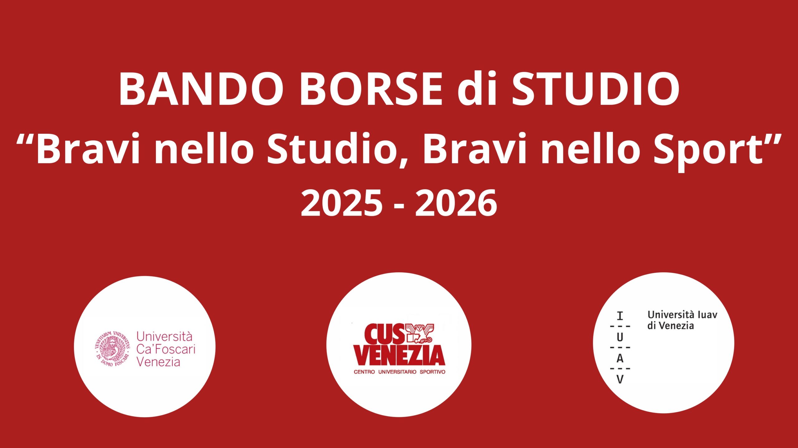 Borsa di Studio “Bravi nello Studio, Bravi nello Sport” 2025-2026. I vincitori.
